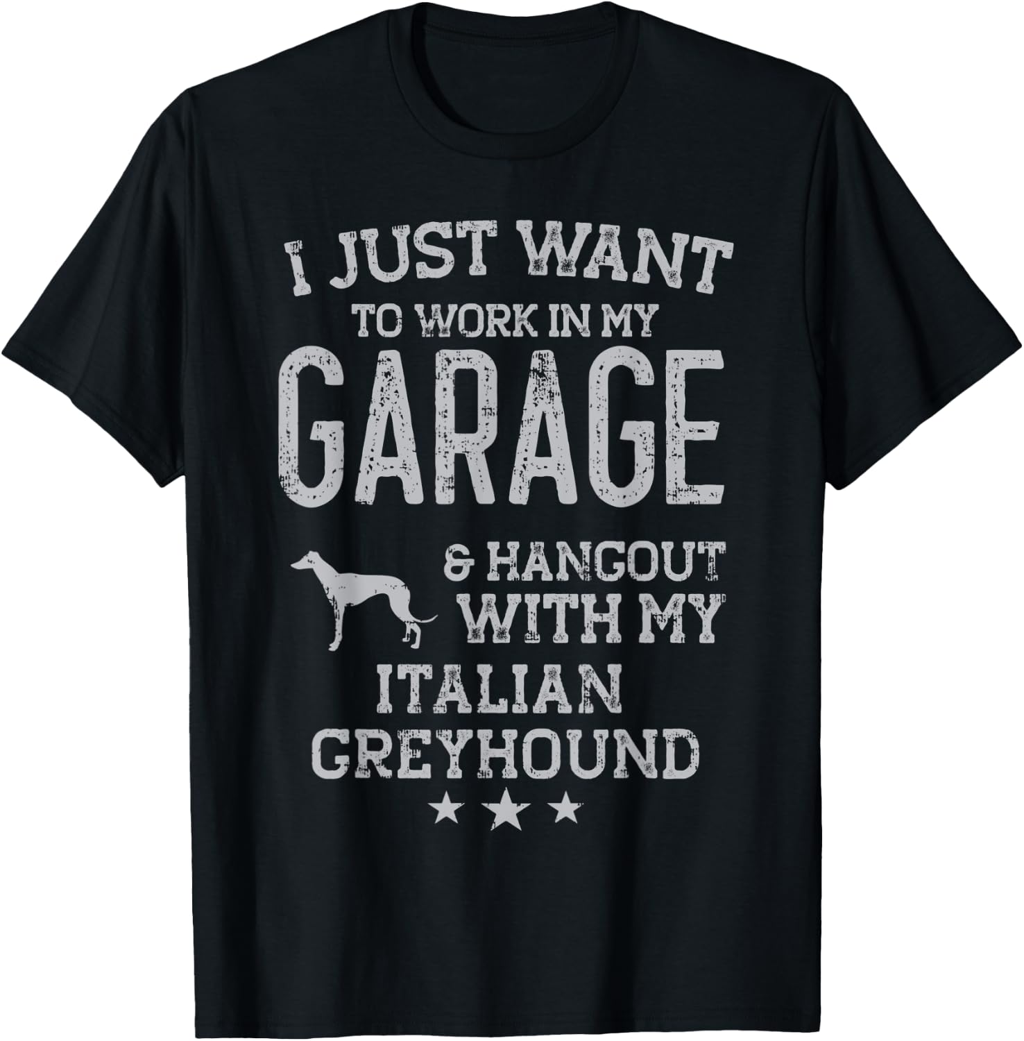 Italian Greyhound Dad Car Garage Hangout Men T-Shirt - T-Shirt | Black