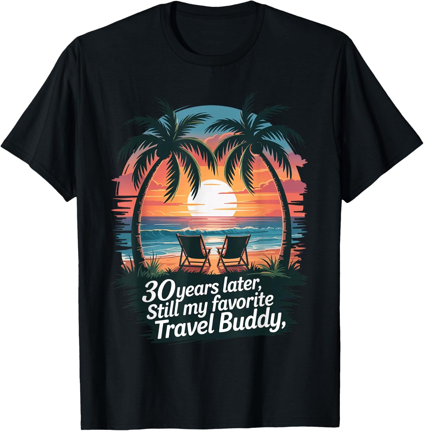 30th Wedding Anniversary Shirt Summer Vacation Beach Trip T-Shirt - T-Shirt | Black