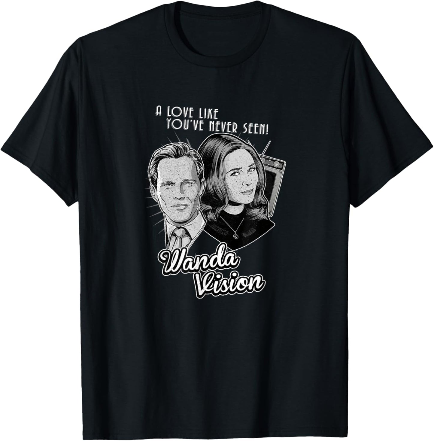 Marvel WandaVision Wand & Vision Love Like You've Never Seen T-Shirt - T-Shirt | Black
