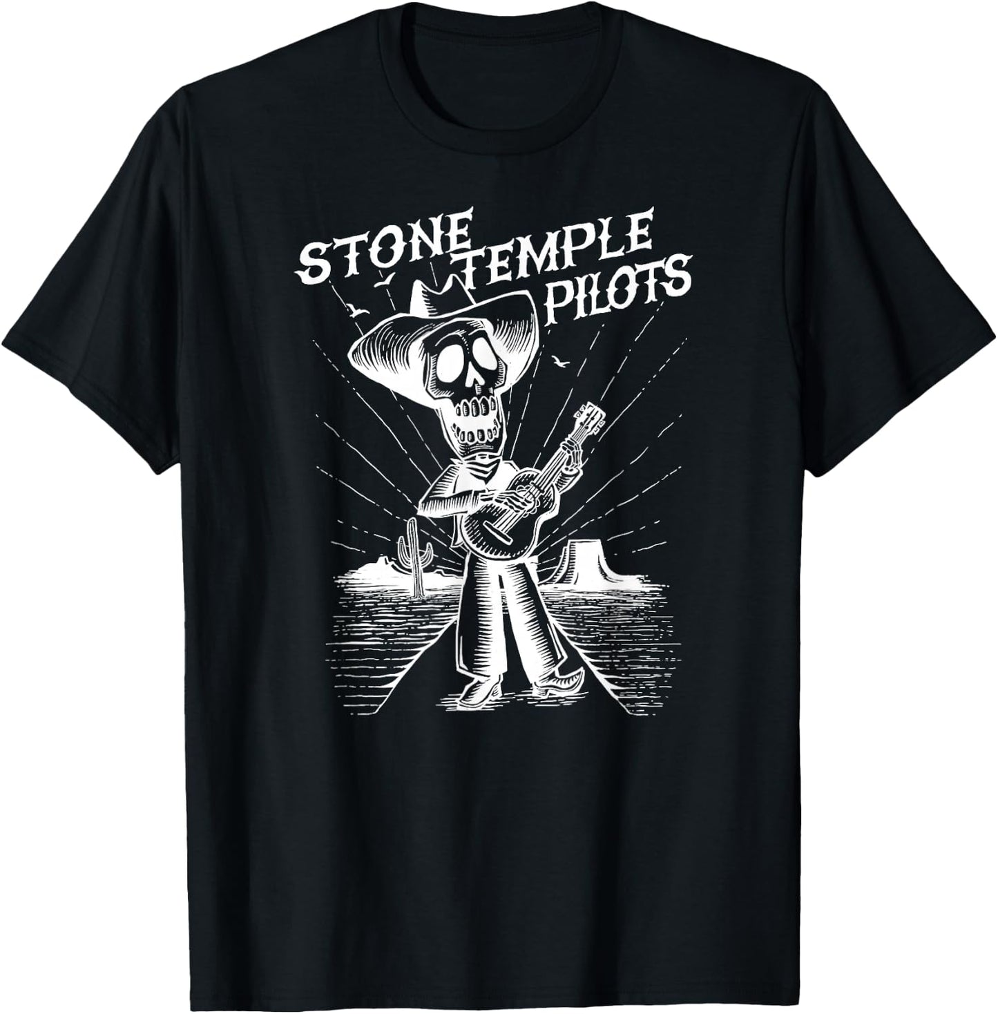 Stone Temple Pilots Day of The Dead Skeleton T-Shirt - T-Shirt | Black