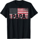 Papa American Flag Father's Day 4th of July Grandpa T-Shirt - T-Shirt | Black