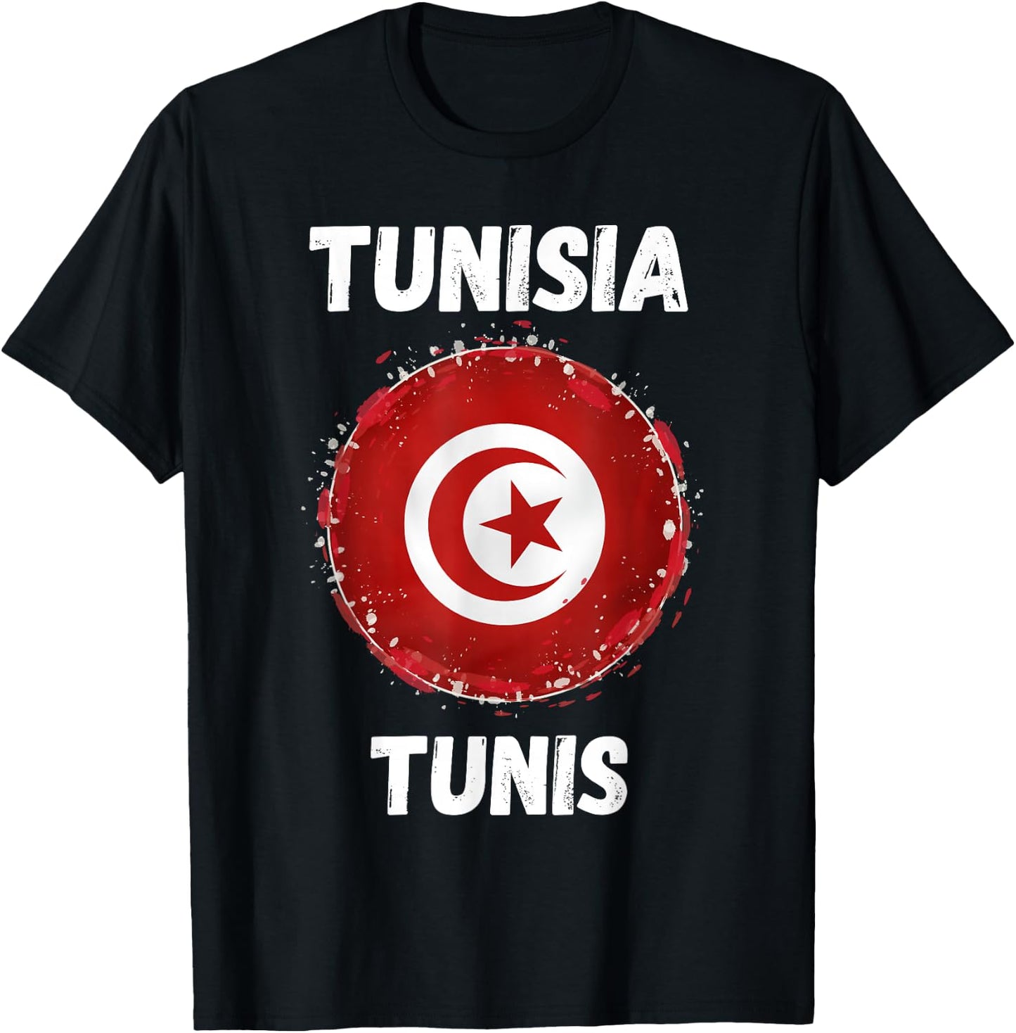 Tunis Tunisia Retro Vintage Sport Tunisian Flag Souvenirs T-Shirt - T-Shirt | Black