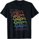 Elton First Name Rainbow Retro Style - Men Boys Named Elton T-Shirt - T-Shirt | Black