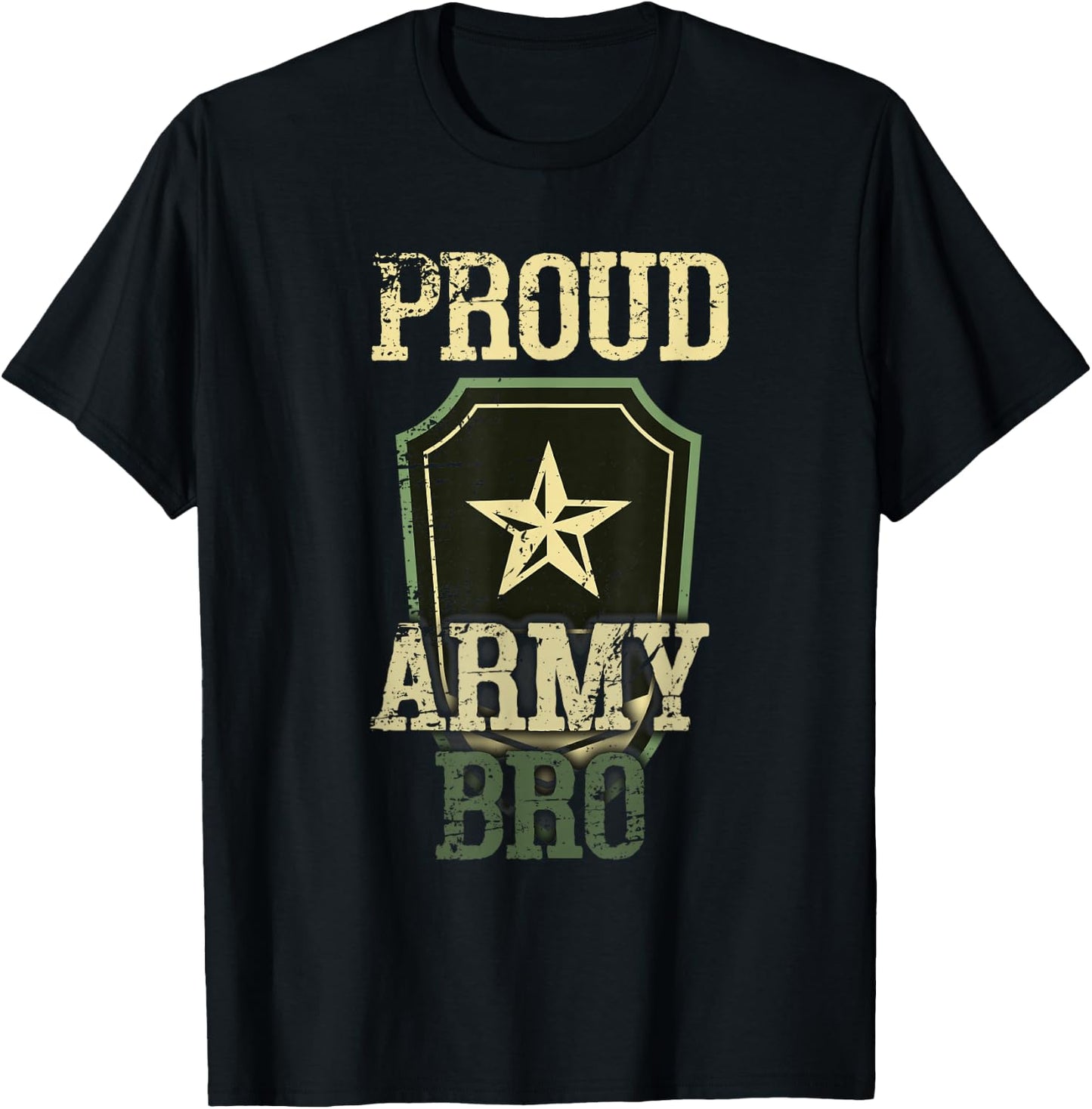 Proud Army Soldier Brother USA American Military Family T-Shirt - T-Shirt | Black