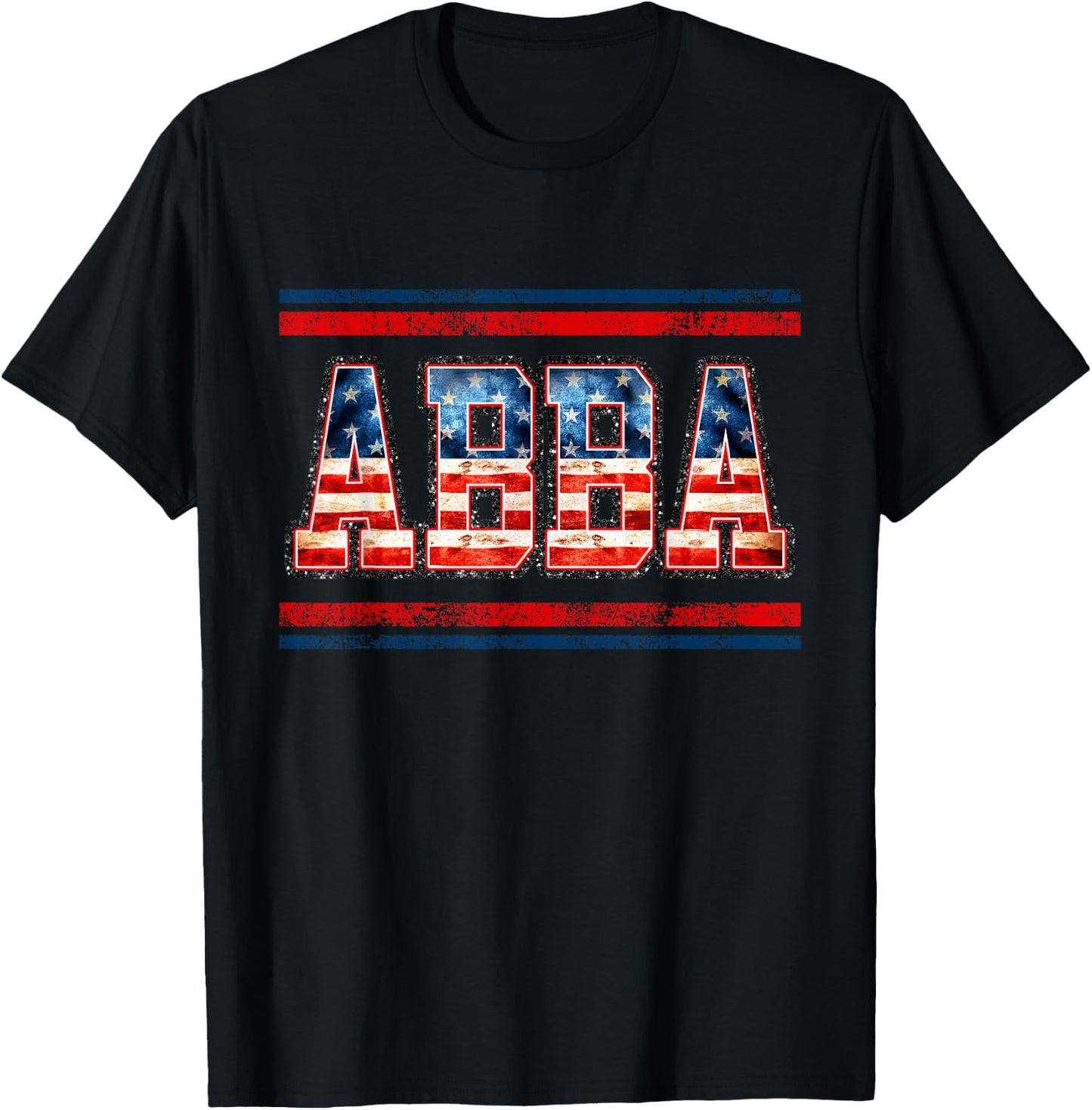 4th of July Abba Flag Shirt, Vintage Abba Shirt T-Shirt - T-Shirt | Black