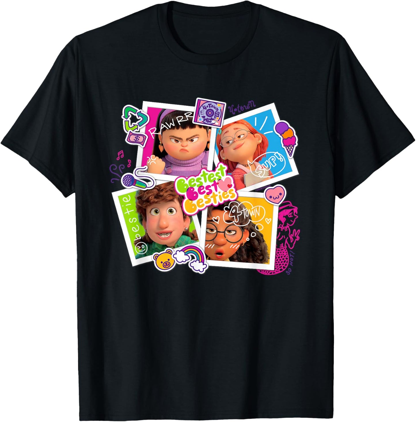 Disney and Pixar’s Turning Red Bestest Best Besties T-Shirt - T-Shirt | Black