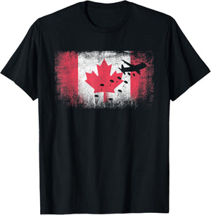 Paratrooper Canada Flag Airborne Army T-Shirt - T-Shirt | Black