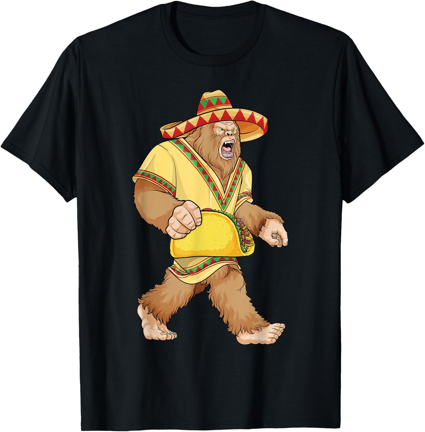 Bigfoot Taco Cinco de Mayo Mexican Bigfoot El Squatcho Boys T-Shirt - T-Shirt | Black