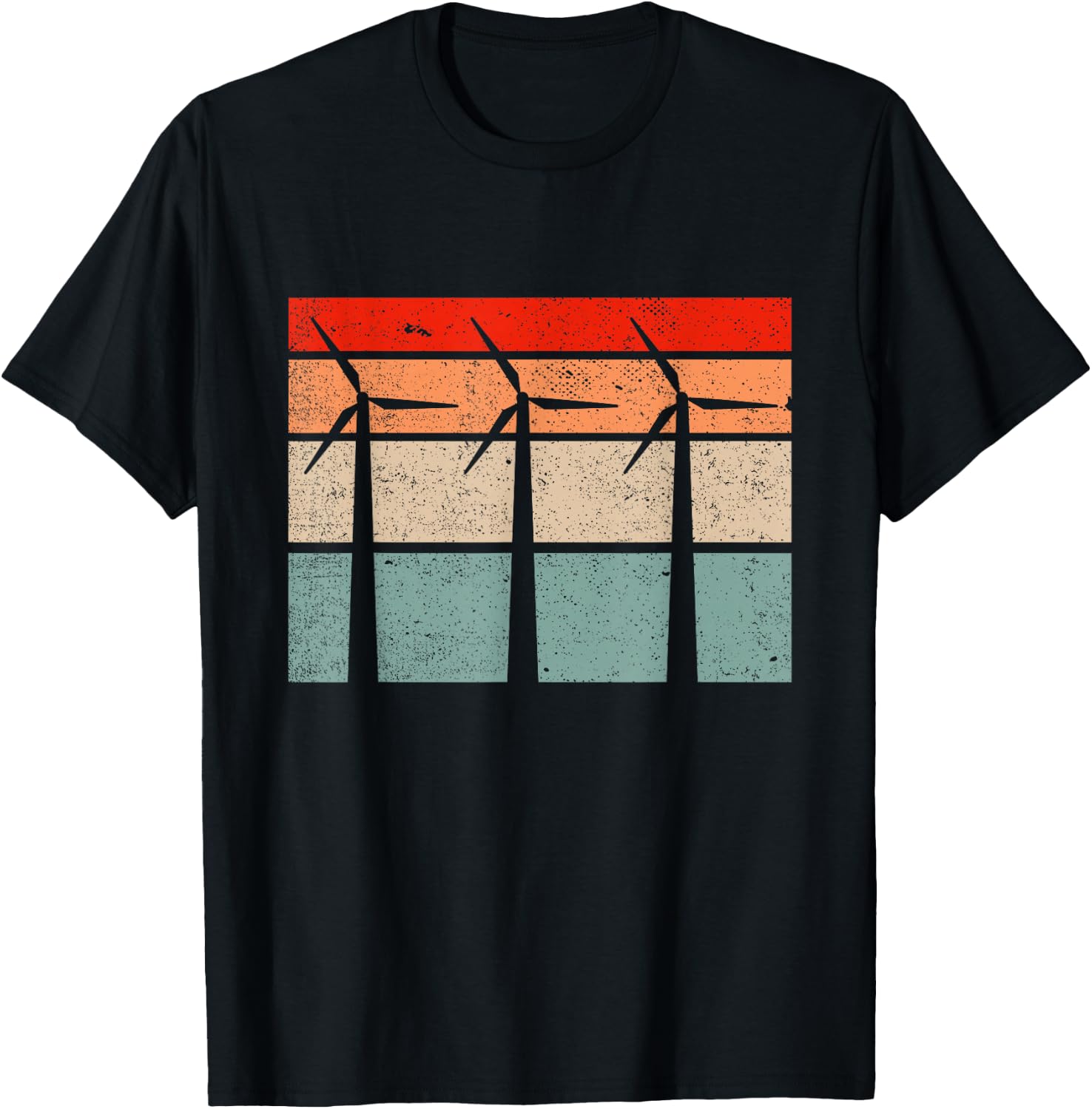 Retro Vintage Wind Turbine Technician Wind Energy T-Shirt - T-Shirt | Black
