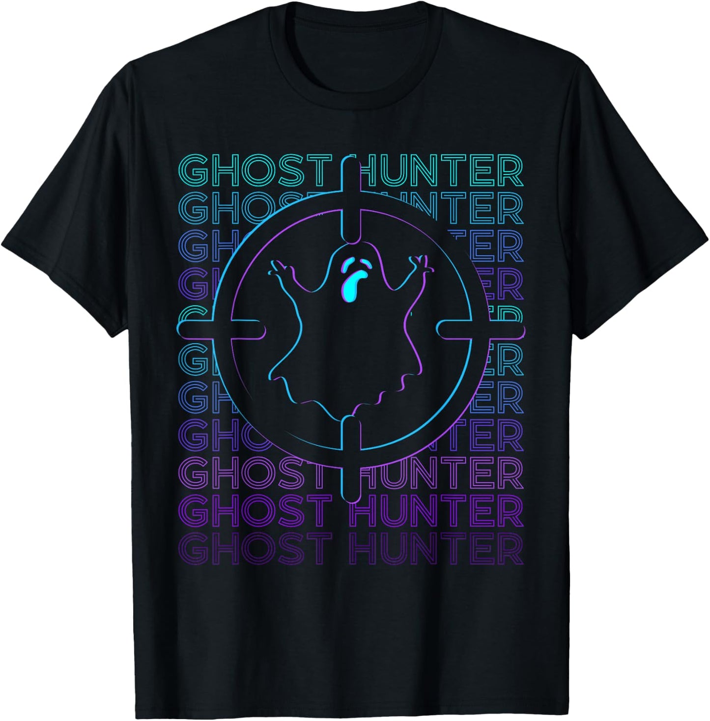 Ghost Hunter Ghost Hunting Retro T-Shirt - T-Shirt | Black