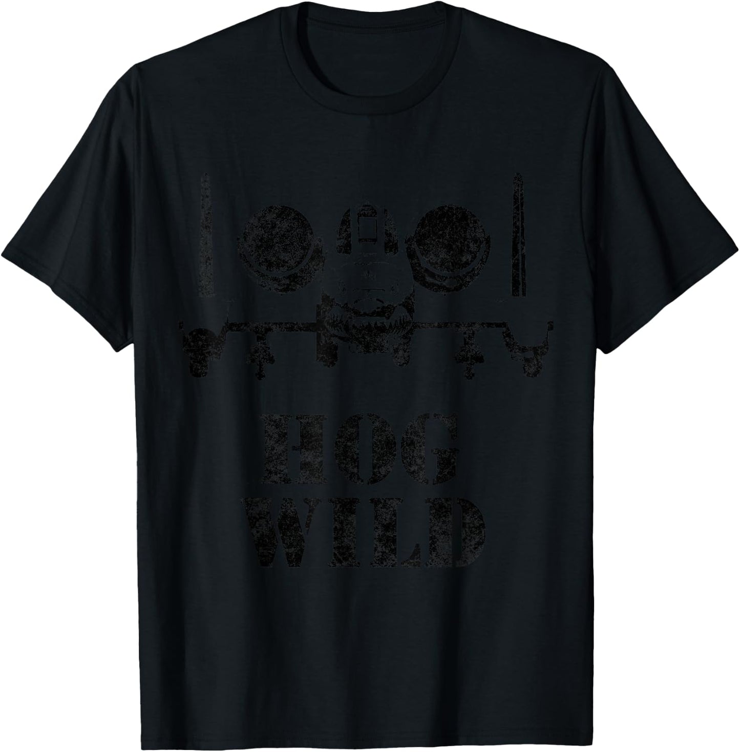 A10 Warthog Hog Wild Military Aviation T Shirt T-Shirt - T-Shirt | Black