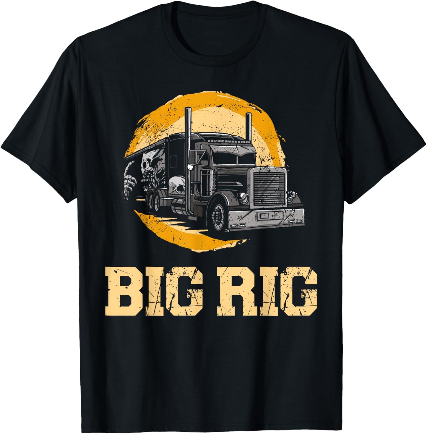 Trucker Truck Driver Vintage Big Rig T-Shirt - T-Shirt | Black