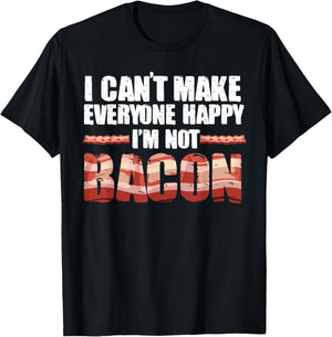 Funny Bacon Gift Kids Men Women Cool I'm Not Bacon Gag T-Shirt - T-Shirt | Black
