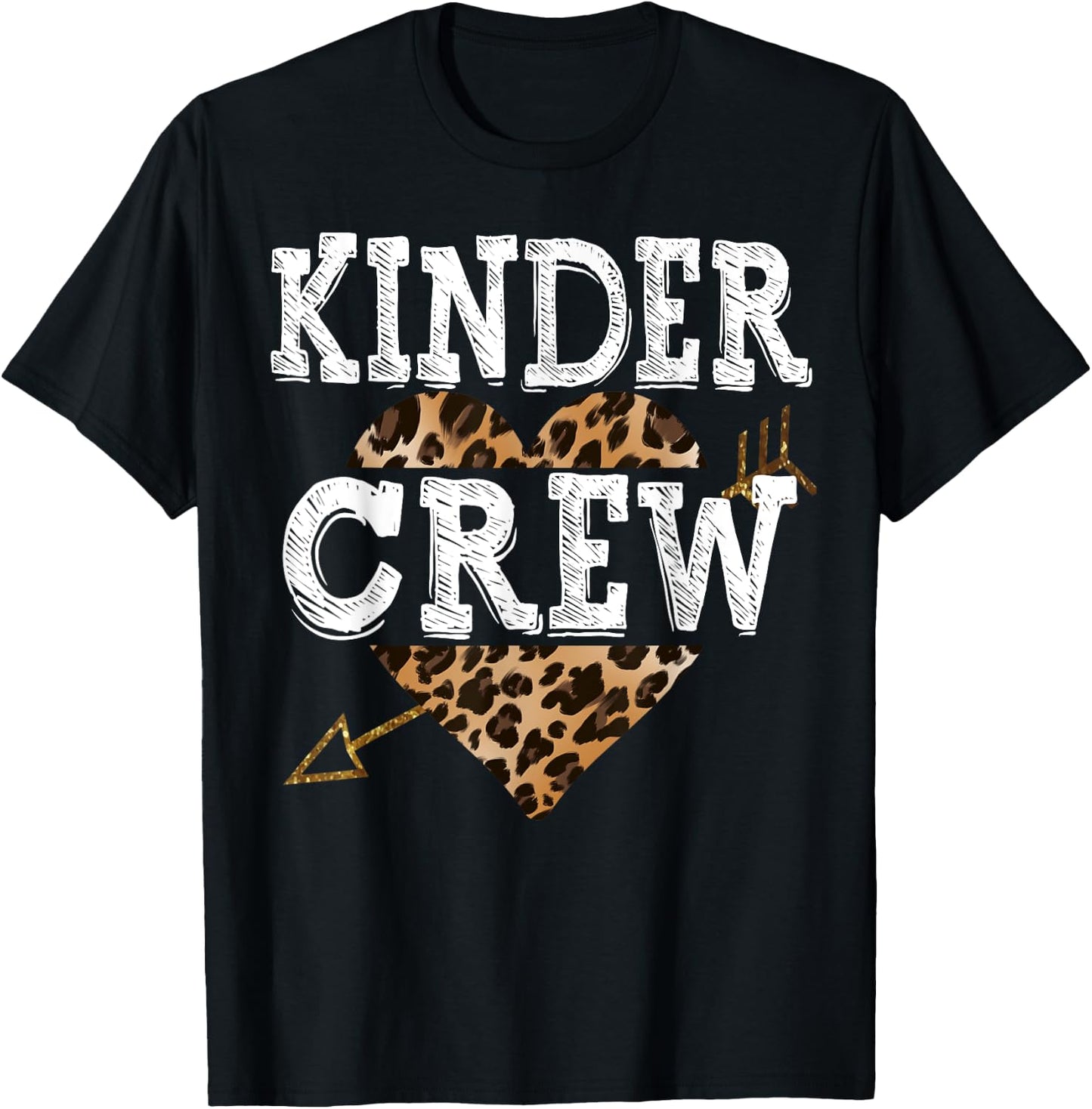 Leopard Kinder Crew Kindergarten Teacher 1st Day of School Men Women Girls Kids T-Shirt - T-Shirt | Black