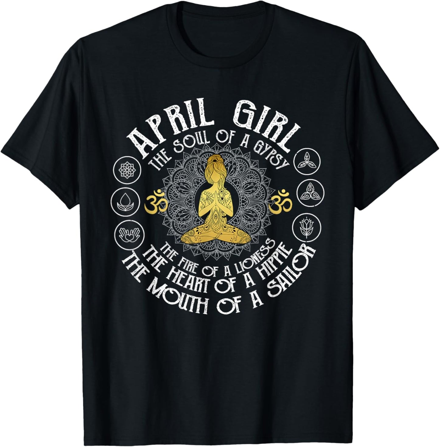 April Girl Witch Soul Funny Cute Vintage Birthday April Yoga T-Shirt - T-Shirt | Black