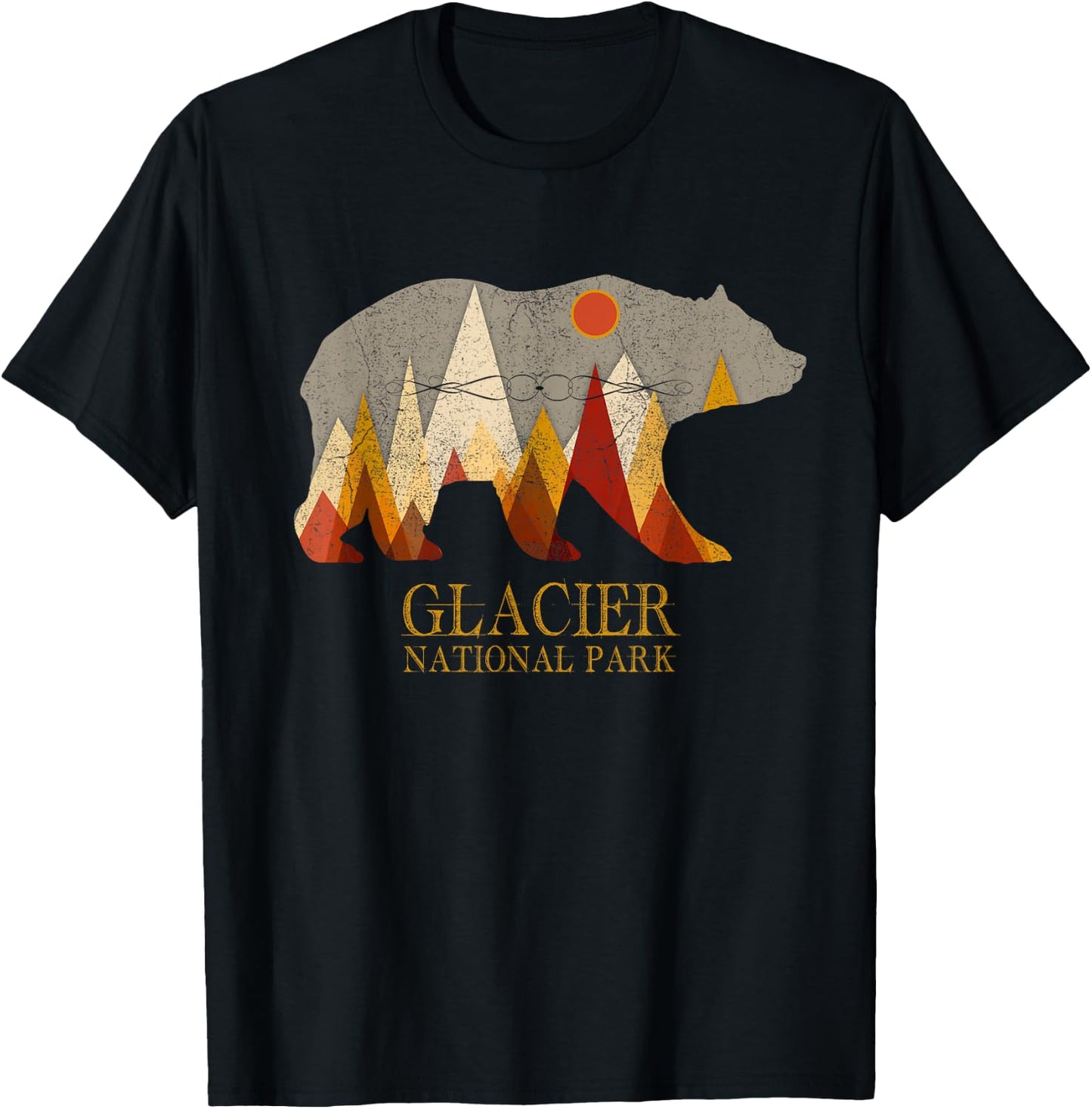 Glacier National Park Grizzly Bear Montana T-Shirt - T-Shirt | Black