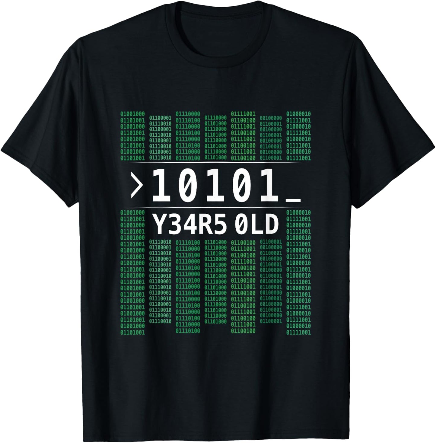 10101 Years Old Binary Code 21st Birthday Computer T-Shirt - T-Shirt | Black