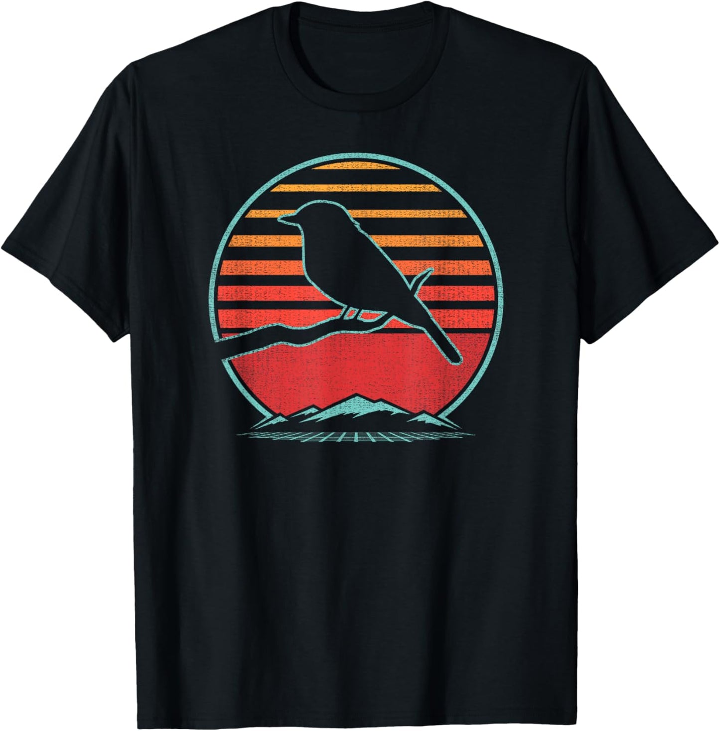 Bluebird Retro Vintage 80s Style Birding Gift T-Shirt - T-Shirt | Black