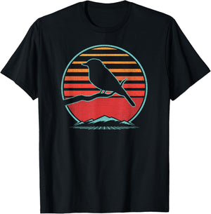 Bluebird Retro Vintage 80s Style Birding Gift T-Shirt - T-Shirt | Black