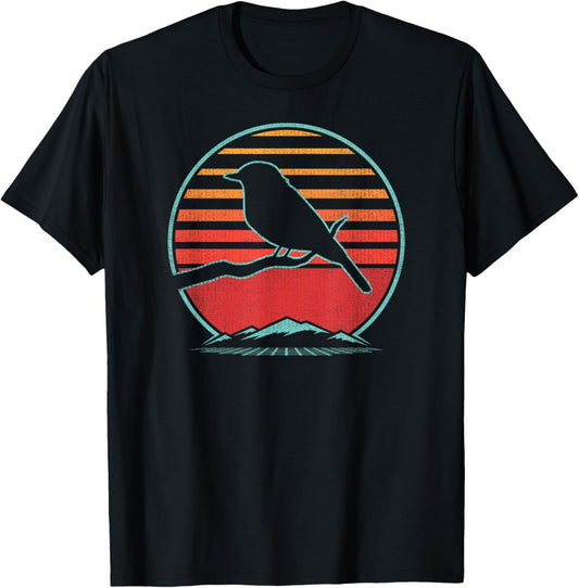 Bluebird Retro Vintage 80s Style Birding Gift T-Shirt - T-Shirt | Black