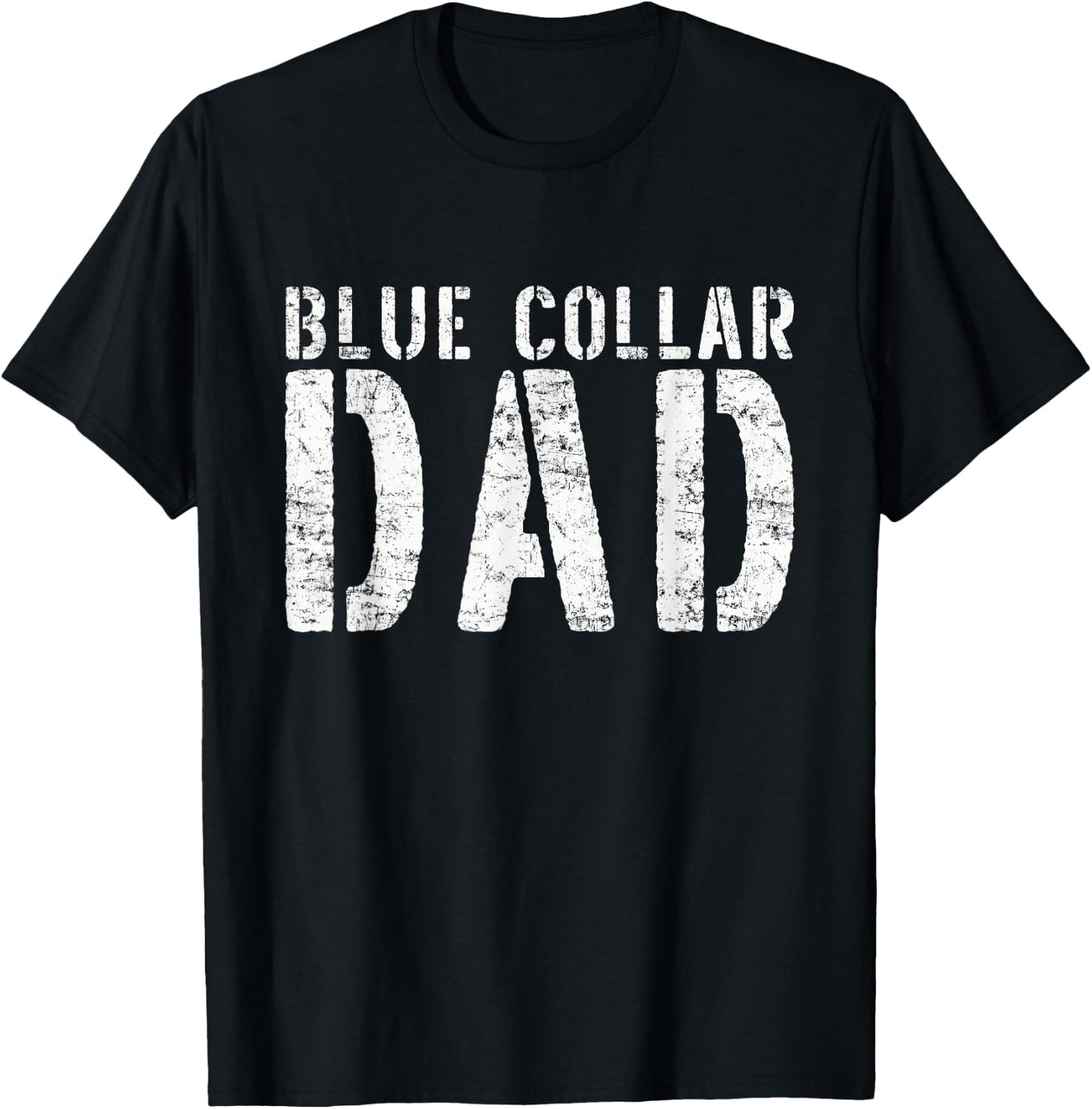 Worker Dad Workman Blue Collar Dad T-Shirt - T-Shirt | Black