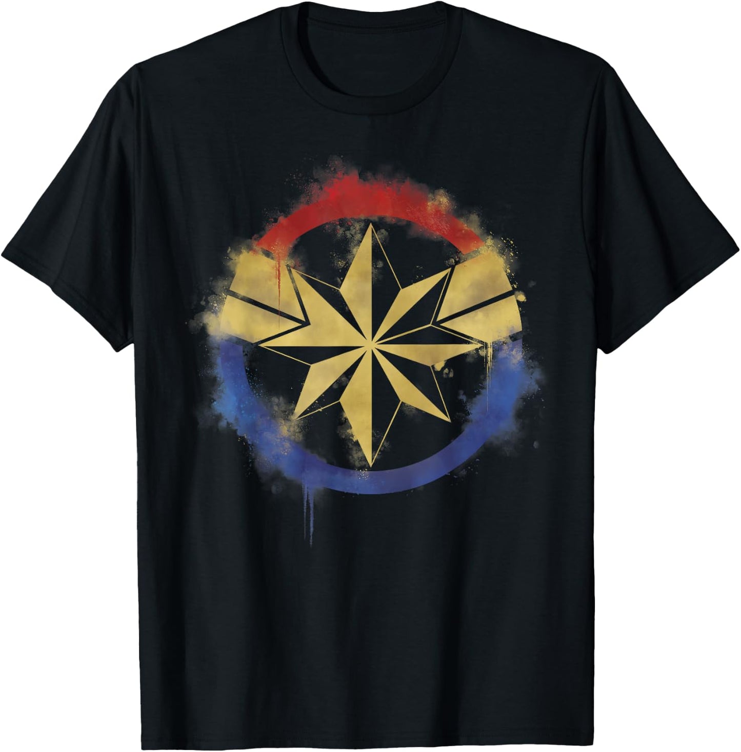 Marvel Avengers Endgame Captain Marvel Spray Paint Logo T-Shirt - T-Shirt | Black