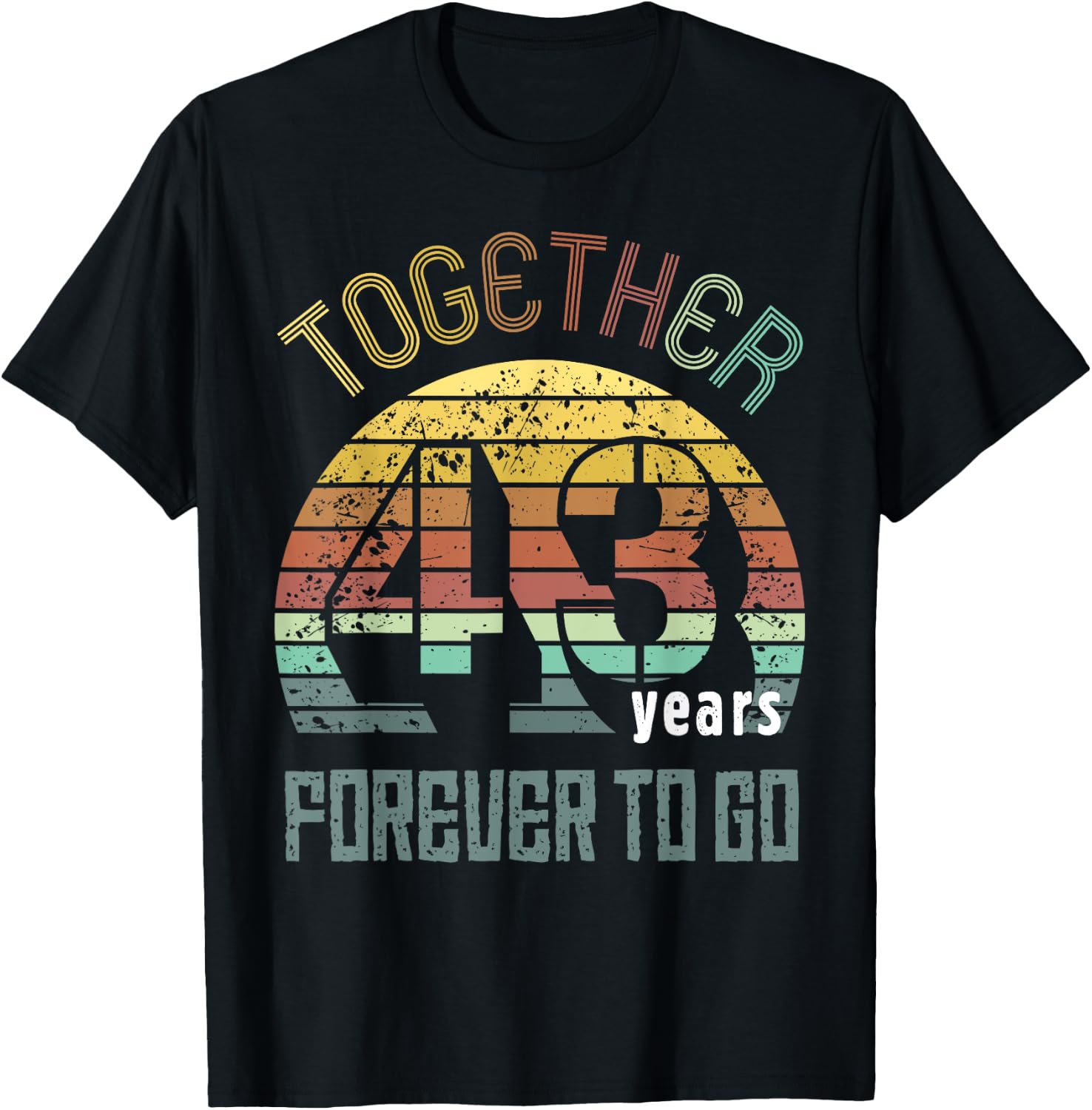 43rd Years Wedding Anniversary Gifts For Couples Matching 43 T-Shirt - T-Shirt | Black