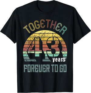 43rd Years Wedding Anniversary Gifts For Couples Matching 43 T-Shirt - T-Shirt | Black