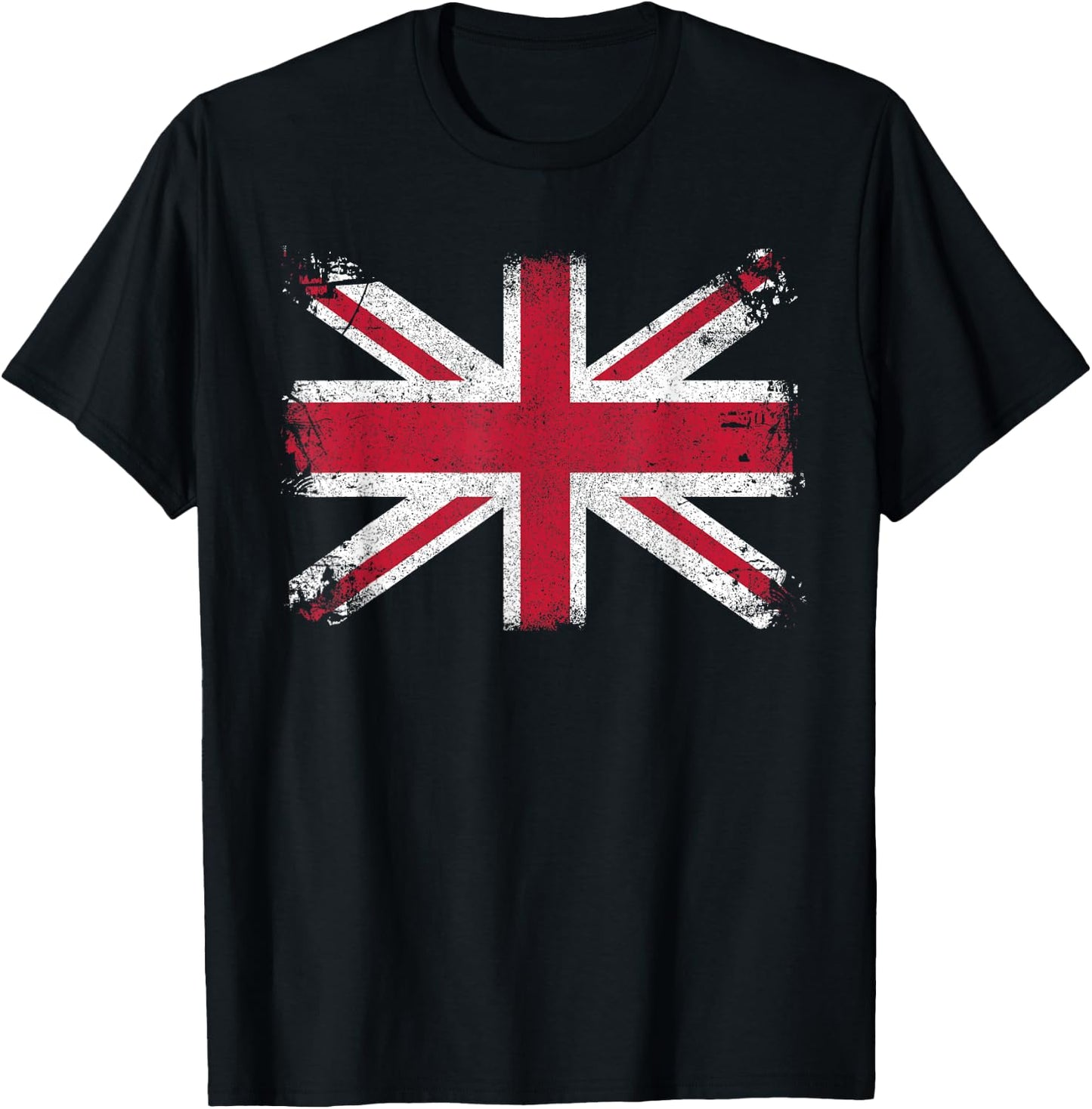 Retro Union Jack Vintage British Flag Shirt Great Britain UK T-Shirt - T-Shirt | Black
