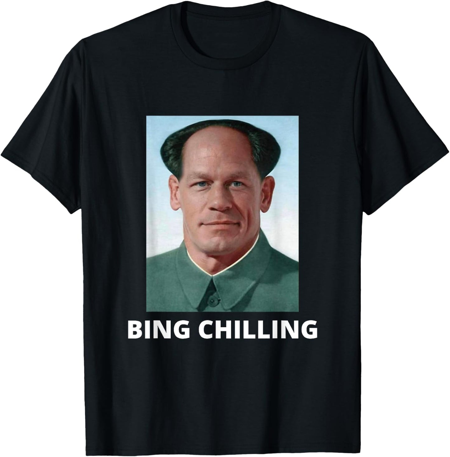 Bing Shi Ling Bing Chilling John Xina Ice Cream Chinese Meme T-Shirt - T-Shirt | Black
