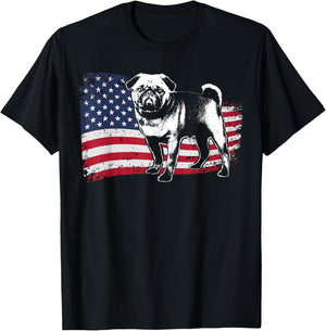 Pug Puggie-Dog T-Shirt - T-Shirt | Black