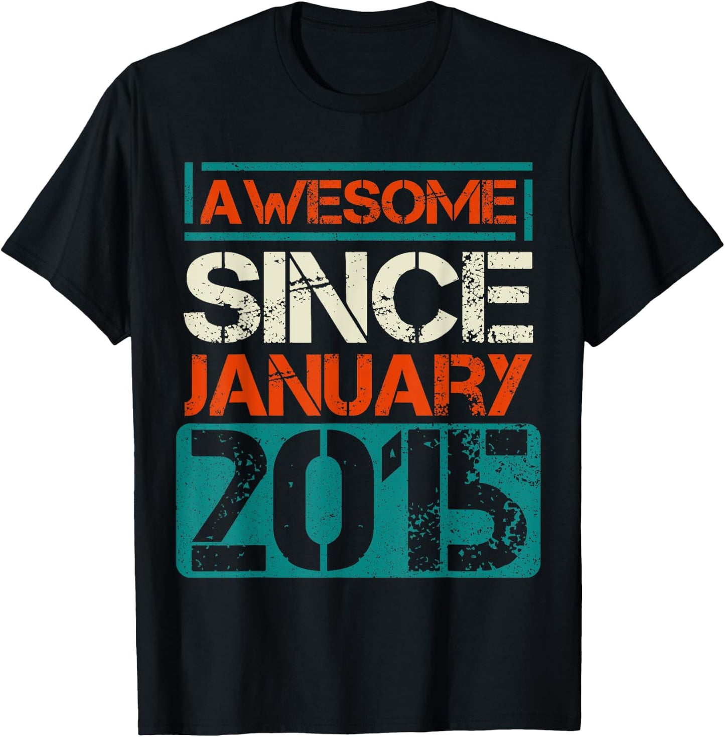 Awesome Since January 2015 shirt 7th 7 Years boys or girls T-Shirt - T-Shirt | Black