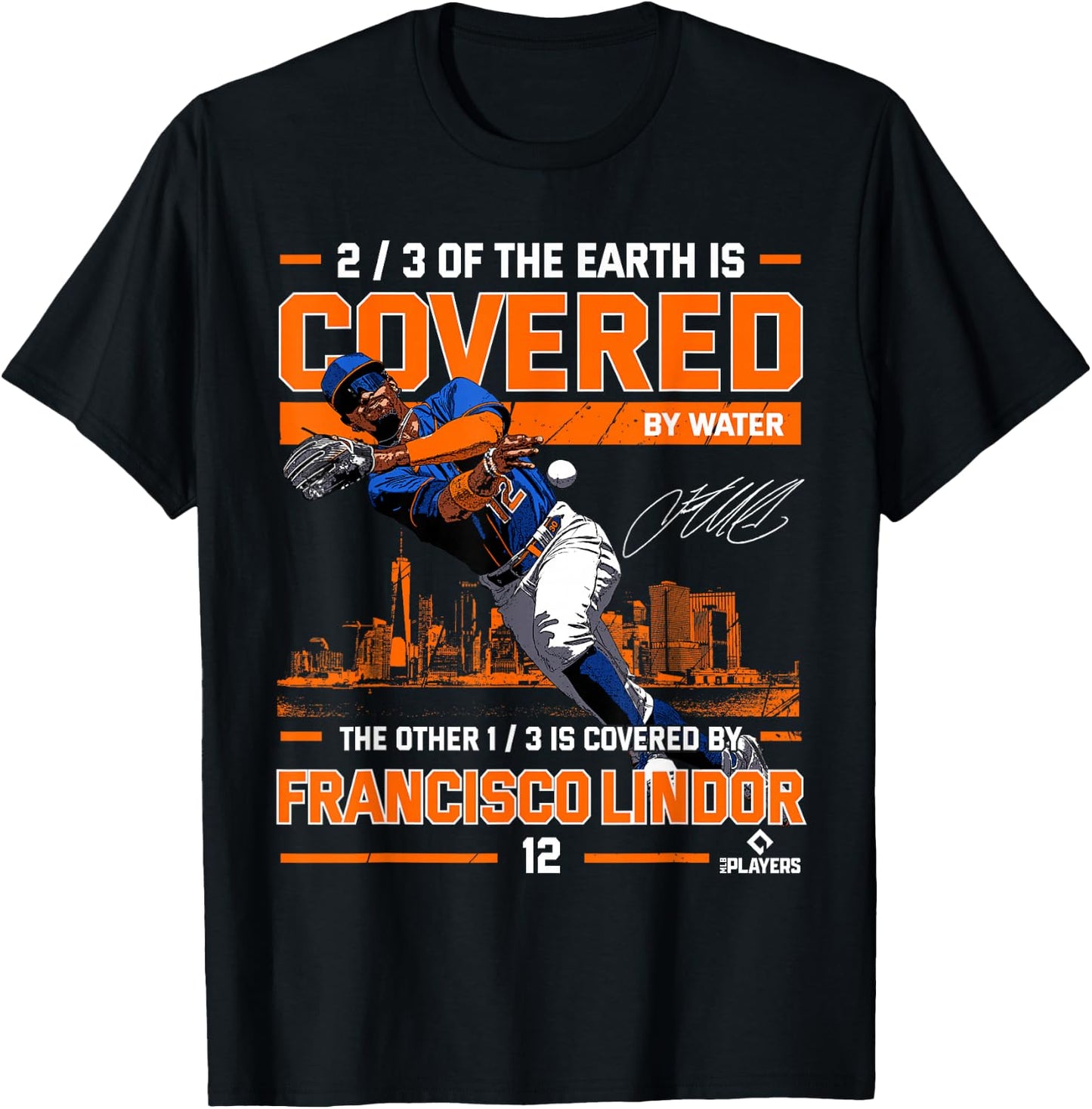 Francisco Lindor Covered Paquito New York MLBPA T-Shirt - T-Shirt | Black