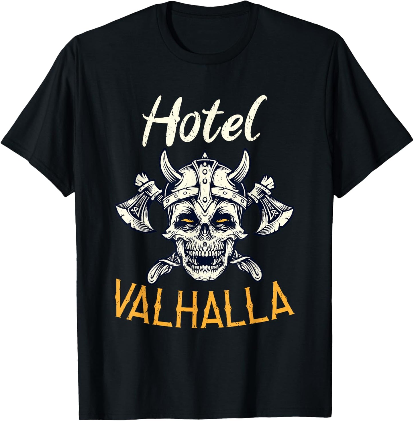 Hotel Valhalla Odin Nordic Viking T-Shirt - T-Shirt | Black