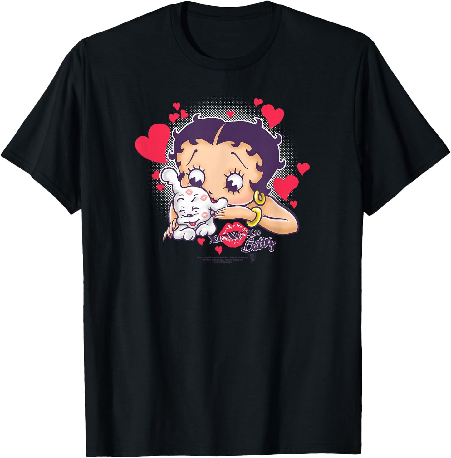 Betty Boop Puppy Love T-Shirt - T-Shirt | Black