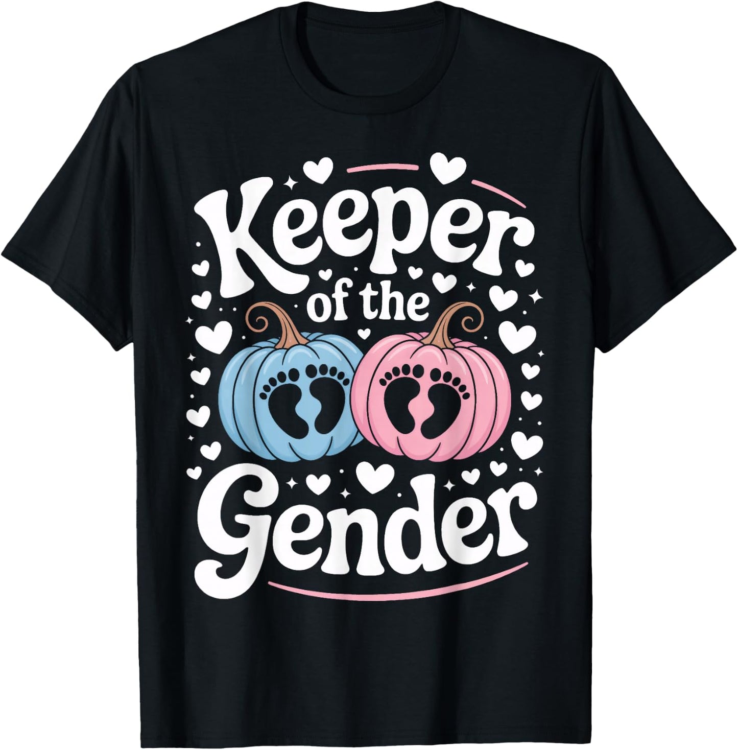 Keeper of The Gender Daddy Mom to Be Gender Reveal T-Shirt - T-Shirt | Black