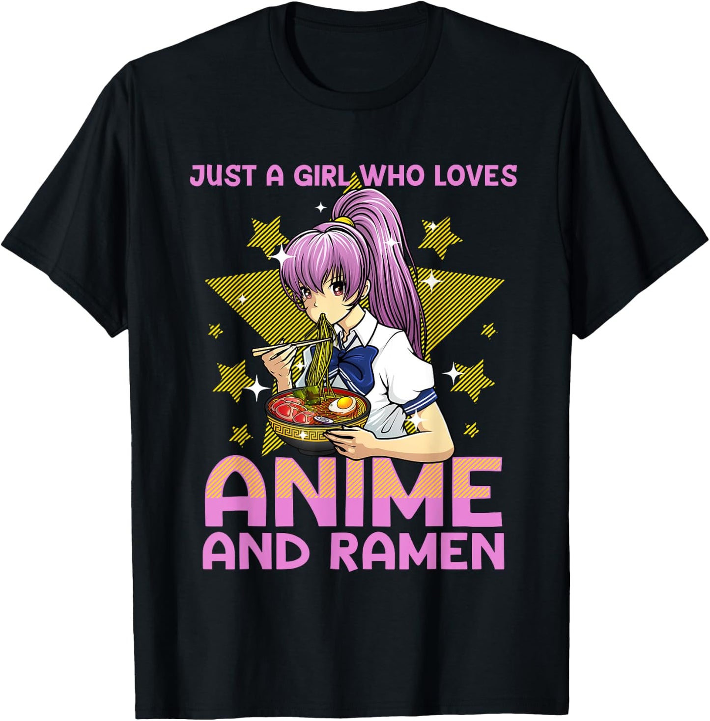 Anime Art Teen Girls Anime Merch Ramen Anime Lover T-Shirt - T-Shirt | Black