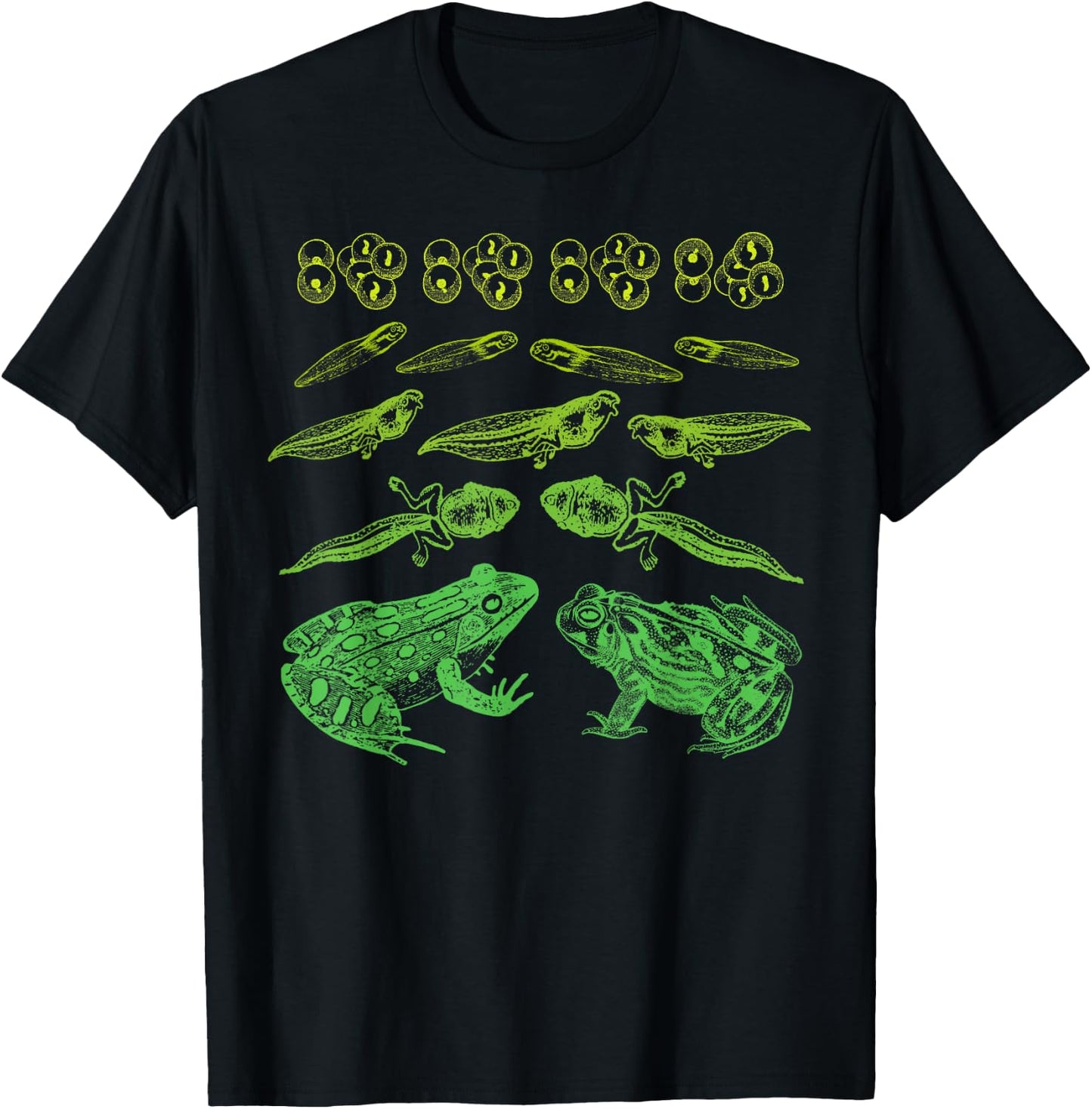 Frog Tadpole Life Cycle Biology Teacher Vintage Science T-Shirt - T-Shirt | Black