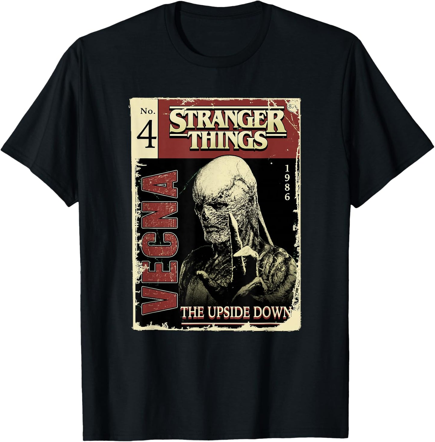 Stranger Things 4 Vecna Comic Book Cover T-Shirt - T-Shirt | Black