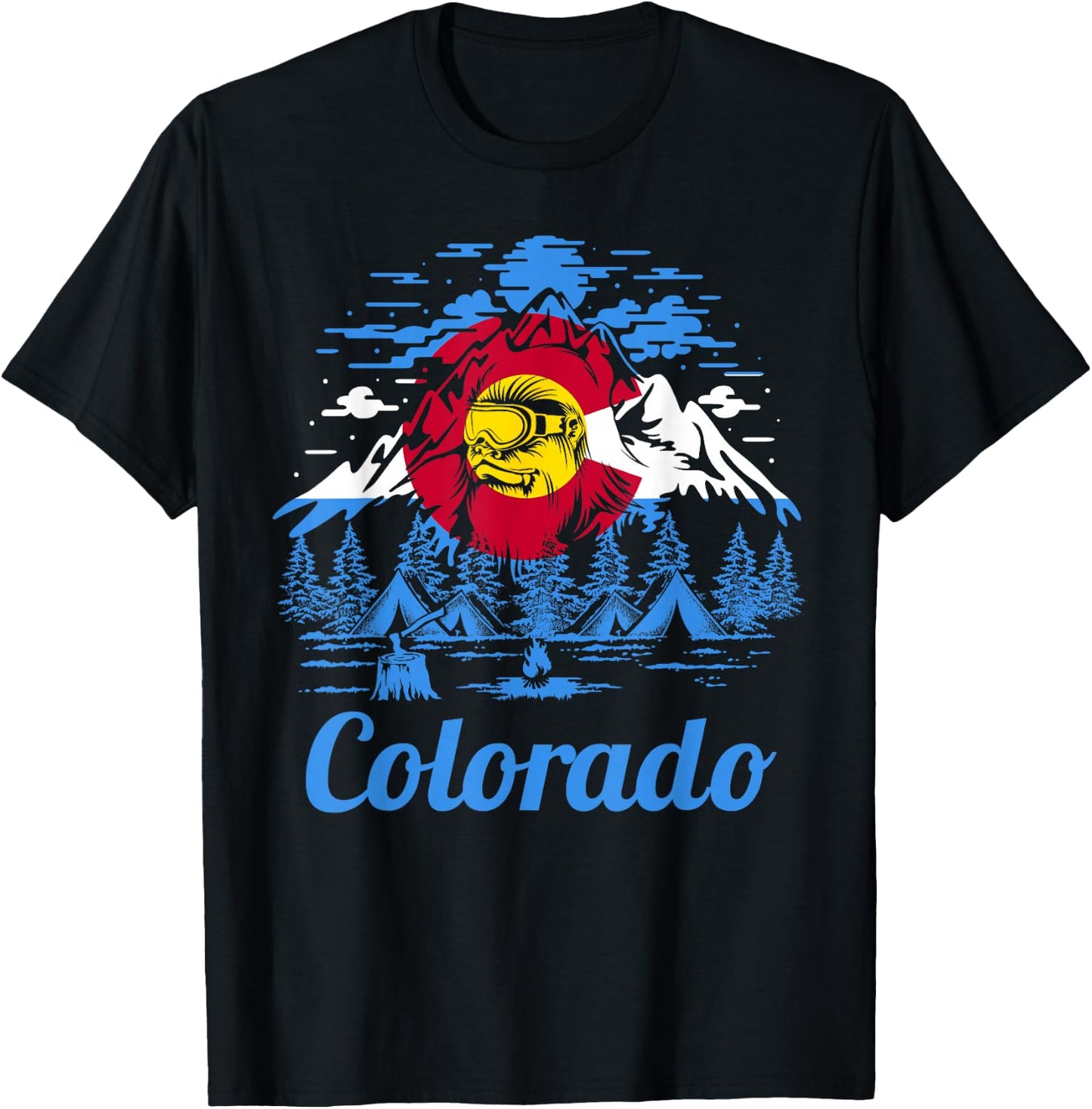Colorado Big Foot Mountain Graphic Design T-Shirt - T-Shirt | Black