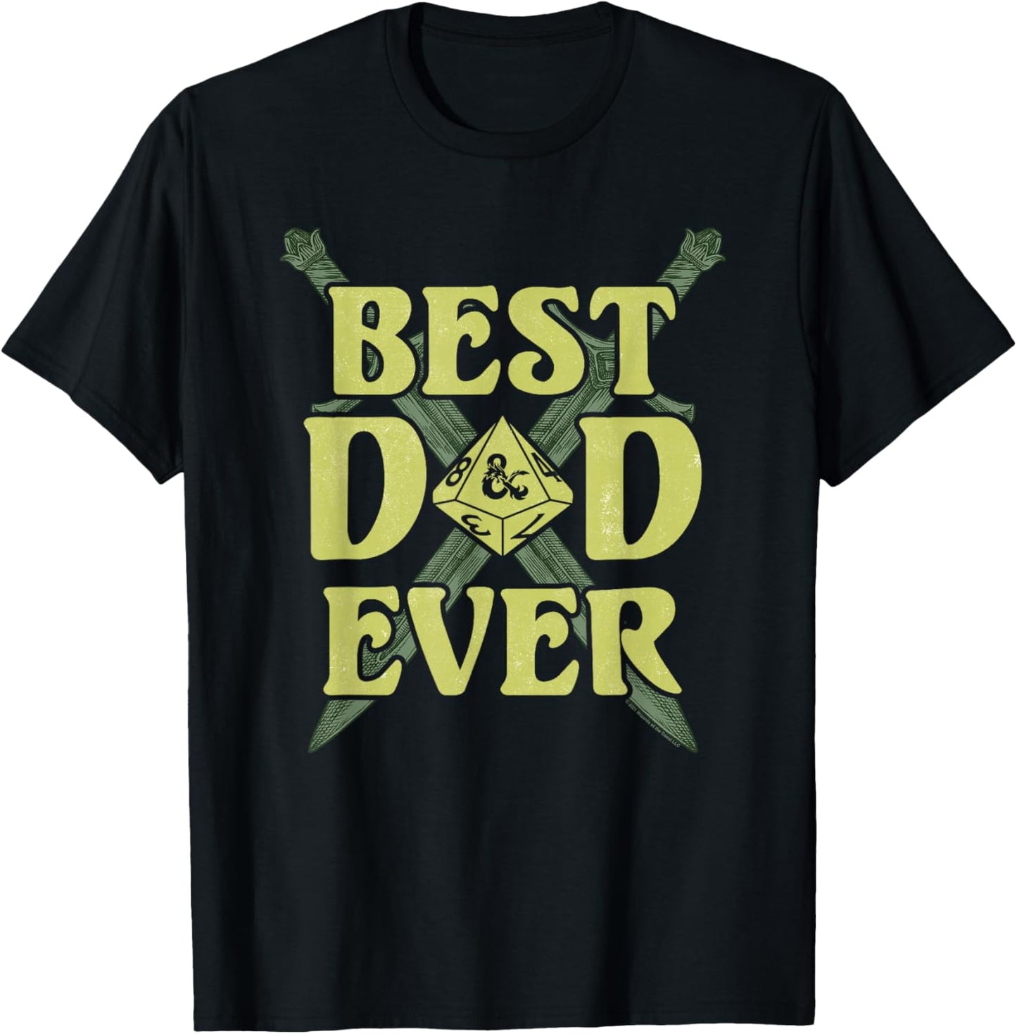 Dungeons & Dragons Father's Day Best Dad Ever Dice T-Shirt - T-Shirt | Black