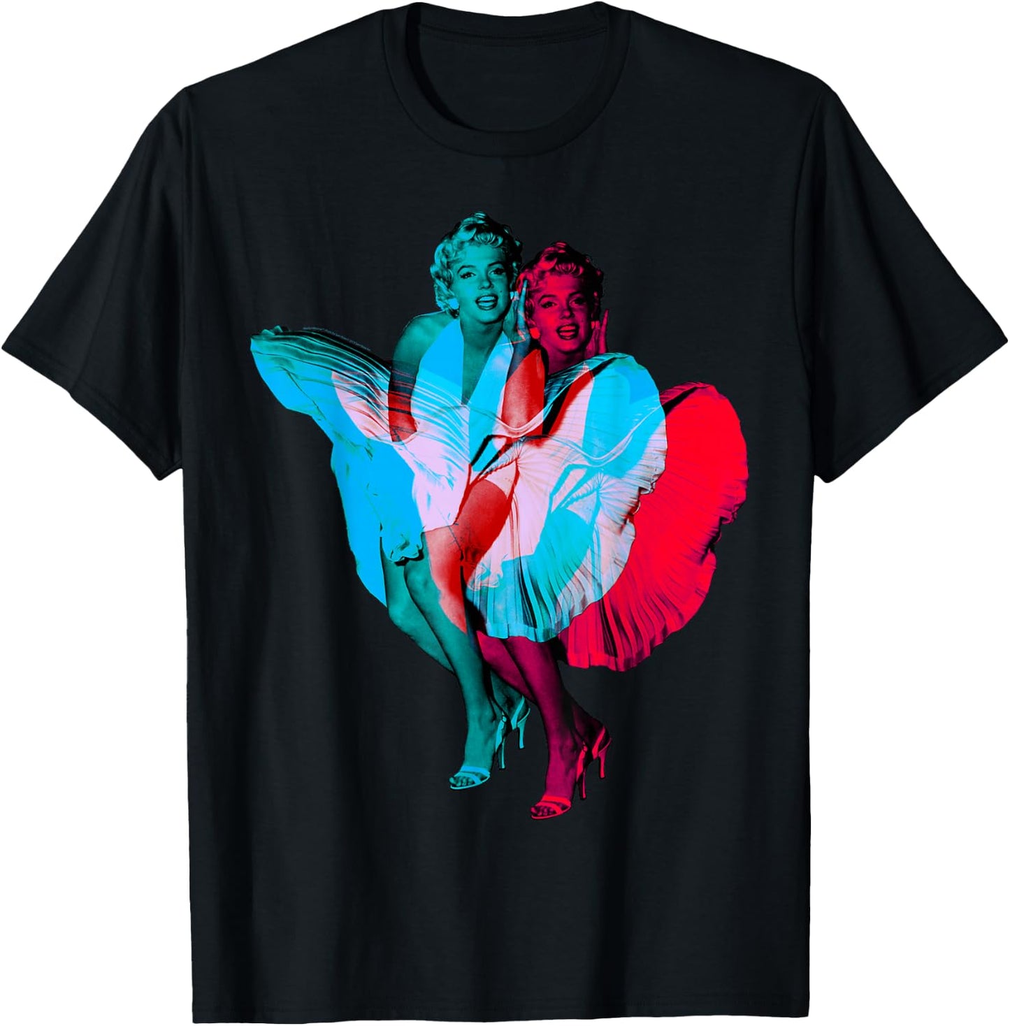 Marilyn Monroe 3D Classic Dress Pose T-Shirt - T-Shirt | Black