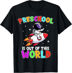Preschool Is Out Of This World Outfit, Astronaut Teacher T-Shirt - T-Shirt | Black