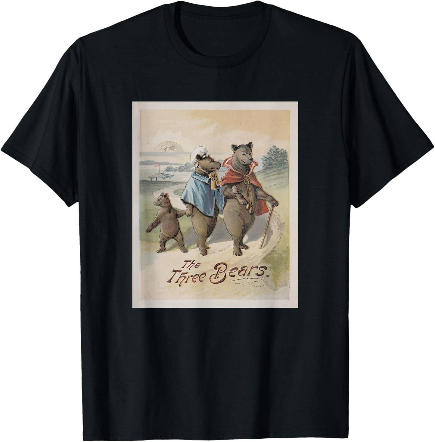 Goldilocks and The Three Bears Book Cover T-Shirt - T-Shirt | Black