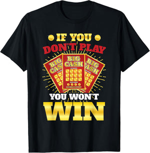 Lotto Tickets Funny Lottery Gambling T-Shirt - T-Shirt | Black