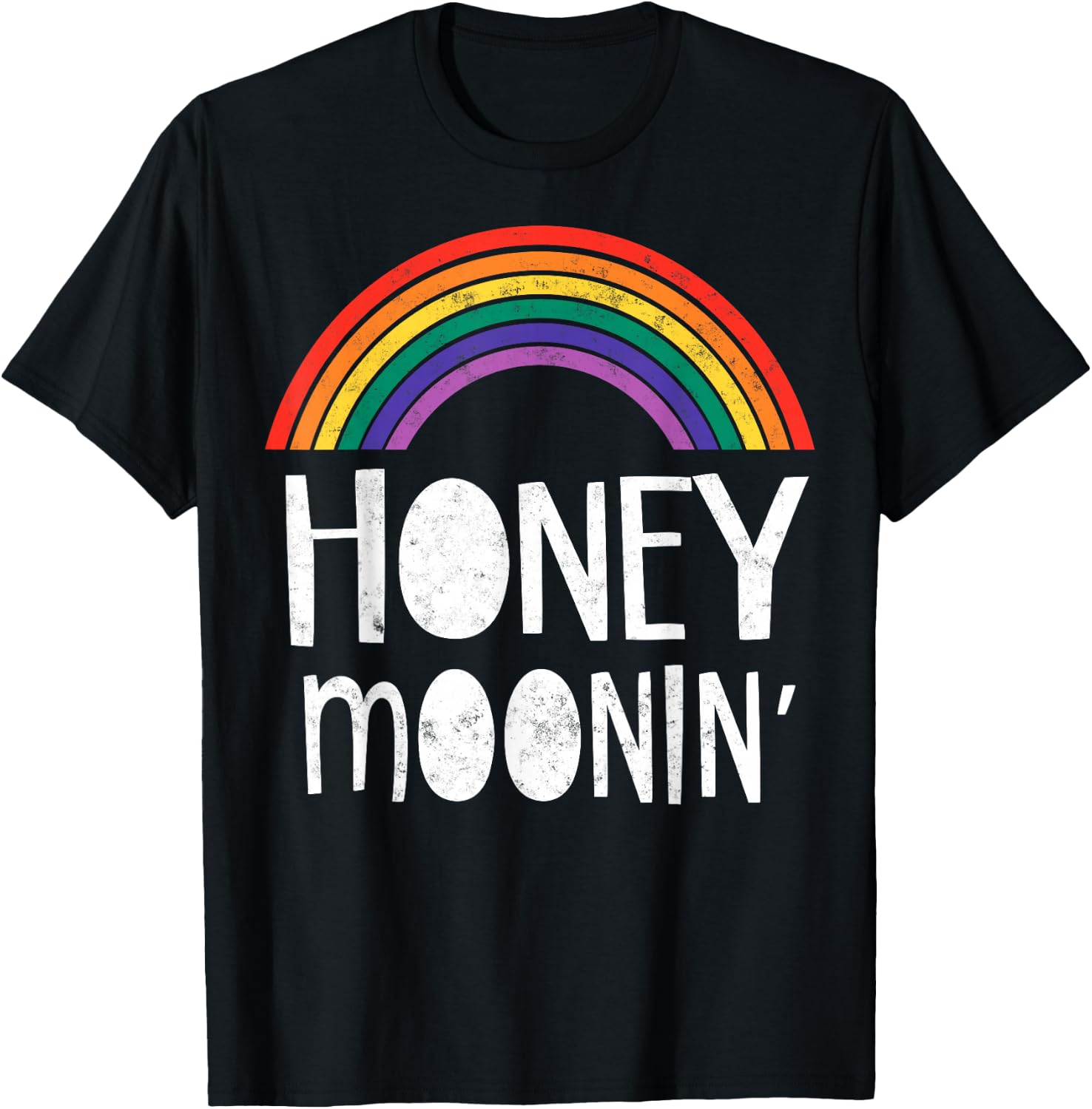 Gay Lesbian Just Married Wedding Party LGBT Honeymoon T-Shirt - T-Shirt | Black