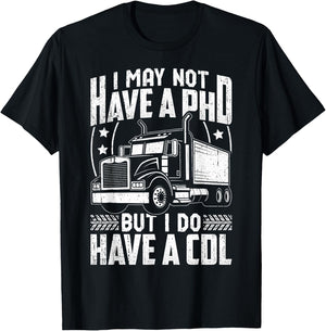 Funny Trucker Shirt Women CDL Truck Driver Trucking T-Shirt - T-Shirt | Black
