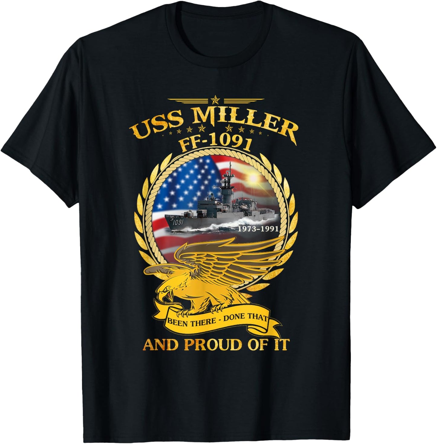 USS Miller (FF-1091) T-Shirt - T-Shirt | Black