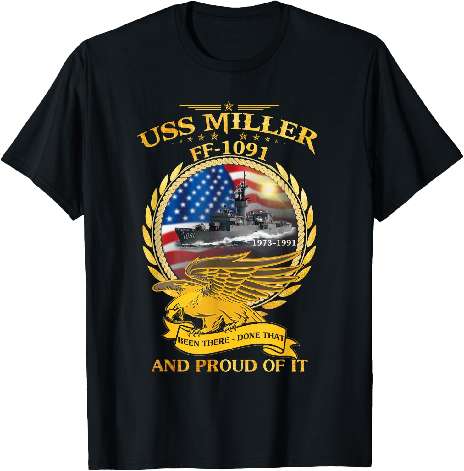 USS Miller (FF-1091) T-Shirt - T-Shirt | Black