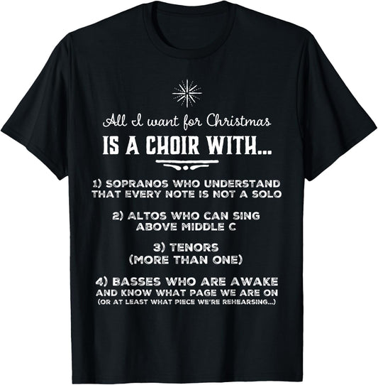 Choir People United Funny Choir Director - Black, Small, , Short Sleeve, Classic Fit, Christmas, Celebration T-Shirt - T-Shirt | Black
